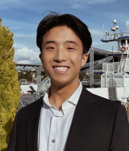 photo of Evan in a suit